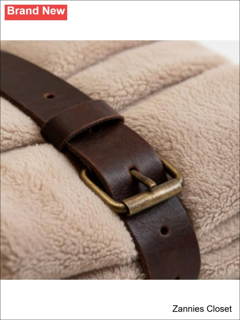 β¨ TORAKIP Full-Grain Leather Blanket Carrier Strap Adjustable Blanket Holder - Picture 5 of 5